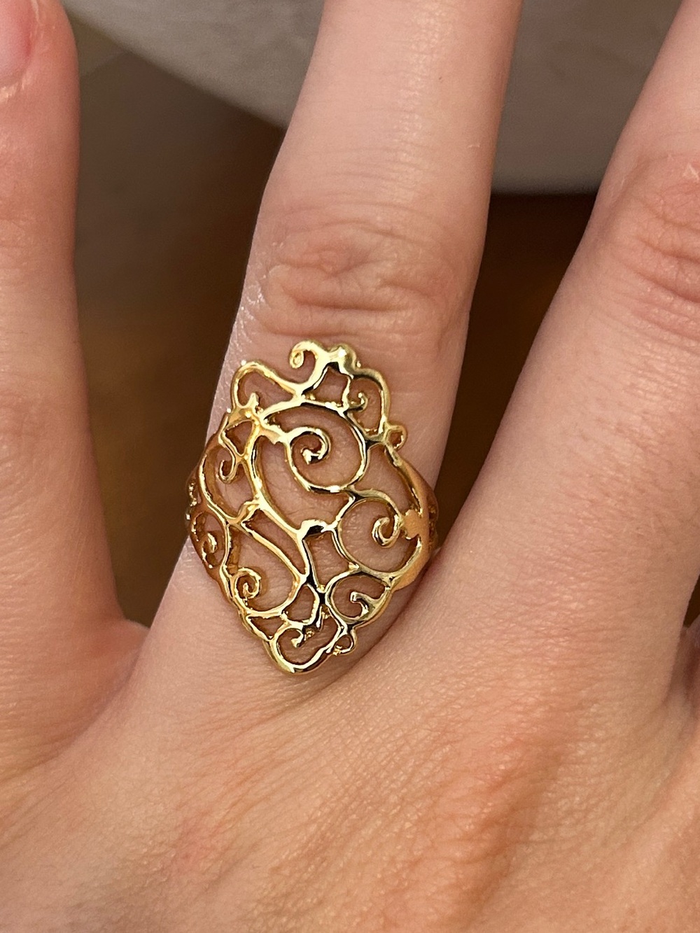 Sterling silver ring with gold plating